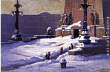 Theodore Clement Steele Monument in the Snow painting